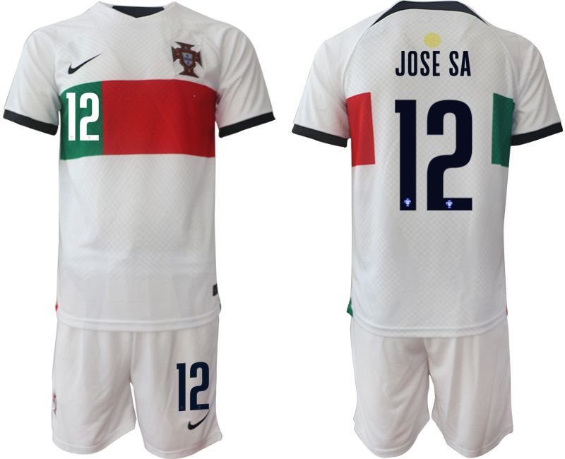 Men 2022 World Cup National Team Portugal away white #12 Soccer Jerseys->portugal jersey->Soccer Country Jersey